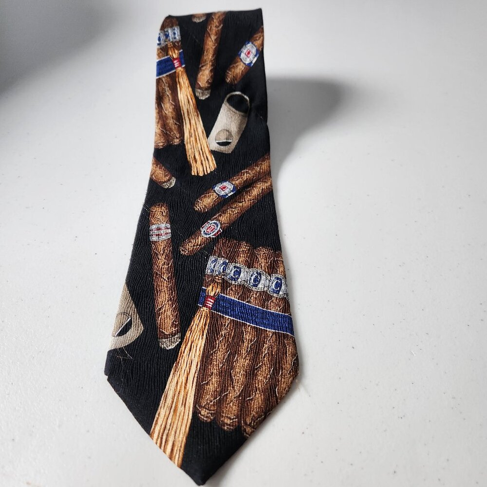 Watson Brothers Quote Me Tie – All Silk Cigar Design – Made in Canada – Vintage